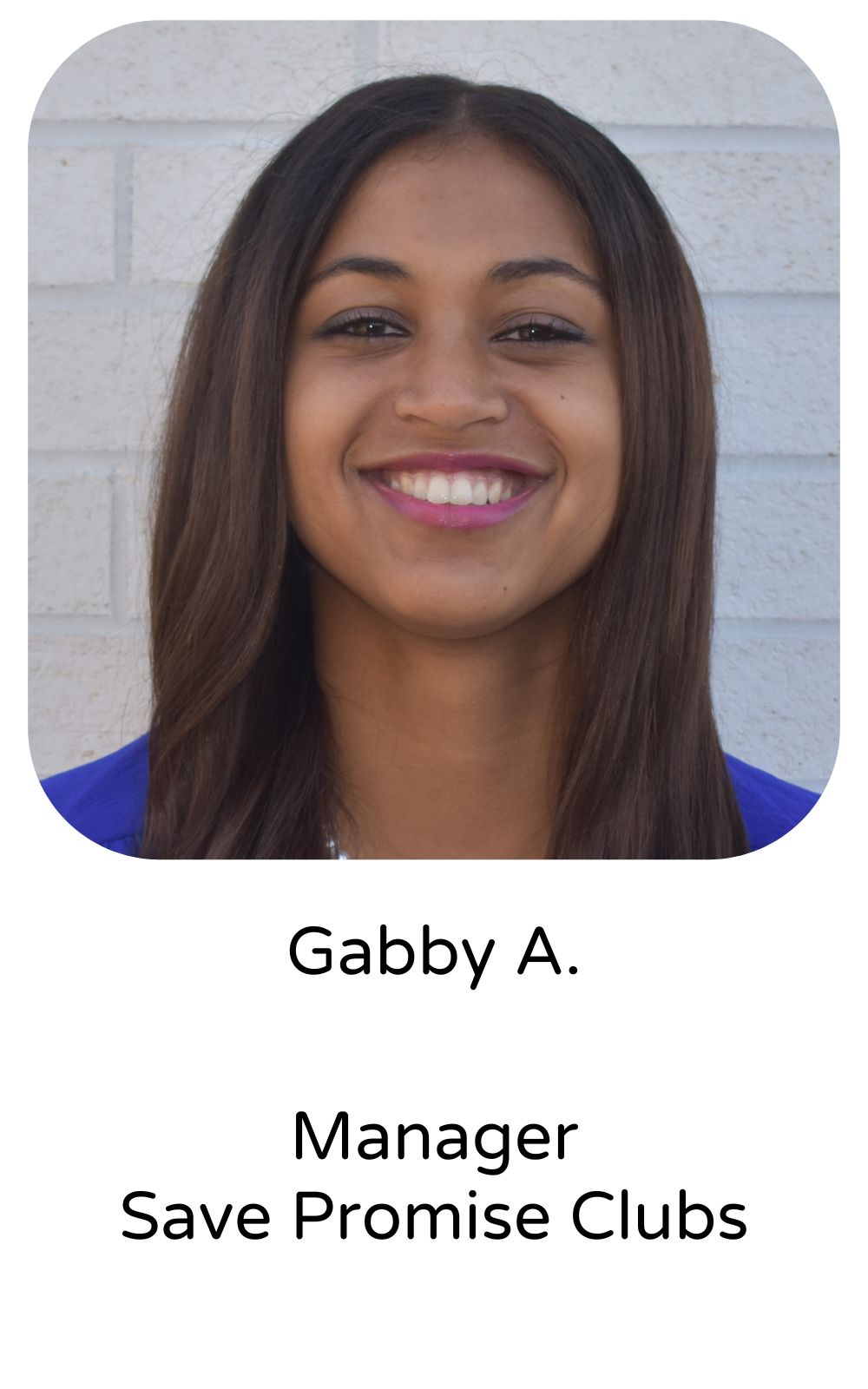 Gabby A, Manager, SAVE Promise Clubs