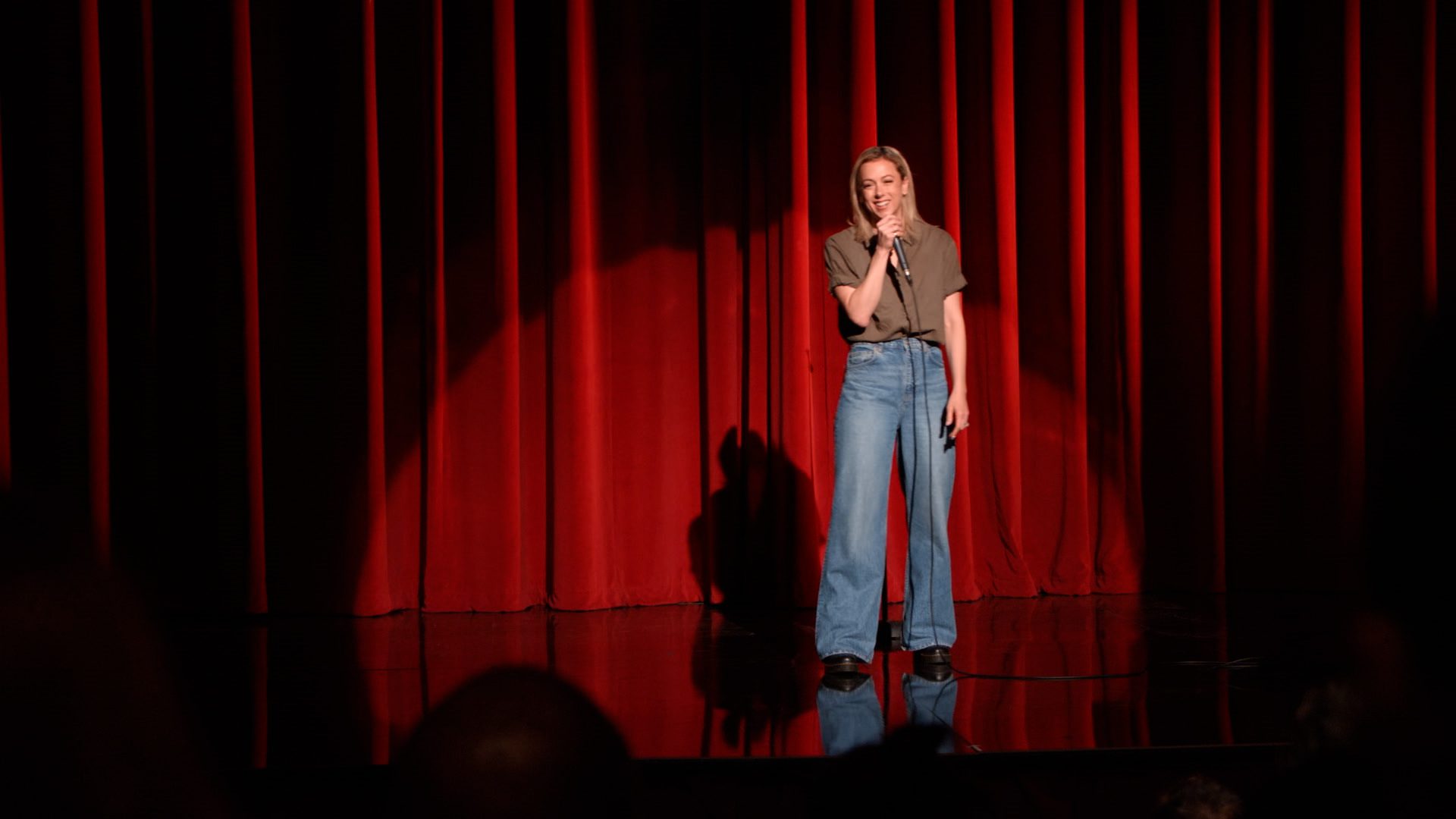 Comedian Iliza Shlesinger on stage