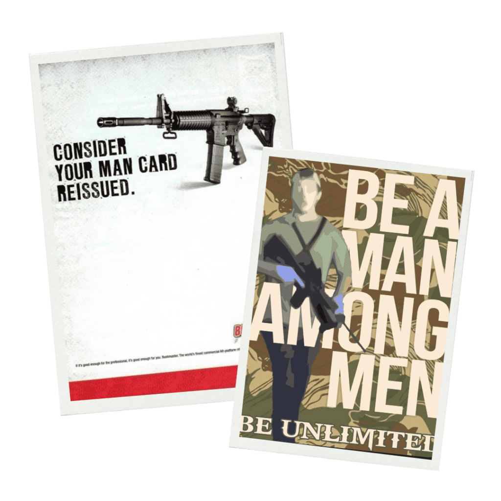 Examples of firearm marketing advertisements.