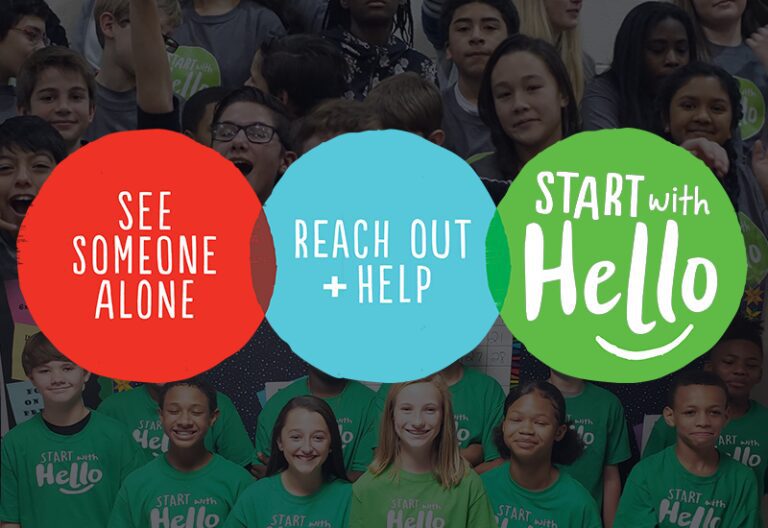 See Someone Alone. Reach Out and Help. Start With Hello. Students and adults are using Sandy Hook Promise Know the Signs prevention programs for safer schools.